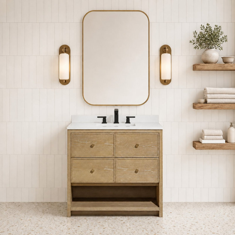 Meuble-lavabo Carolina 36 po en chêne lavé