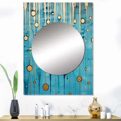 Abstract Rainy Blue Collage IV - Abstract Shapes Mirror Wall Decor MTMIR109760