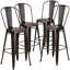 Tabouret de comptoir en métal patiné pour l'intérieur / extérieur de 24 po de hauteur Angelean - noir-651168266-620777401