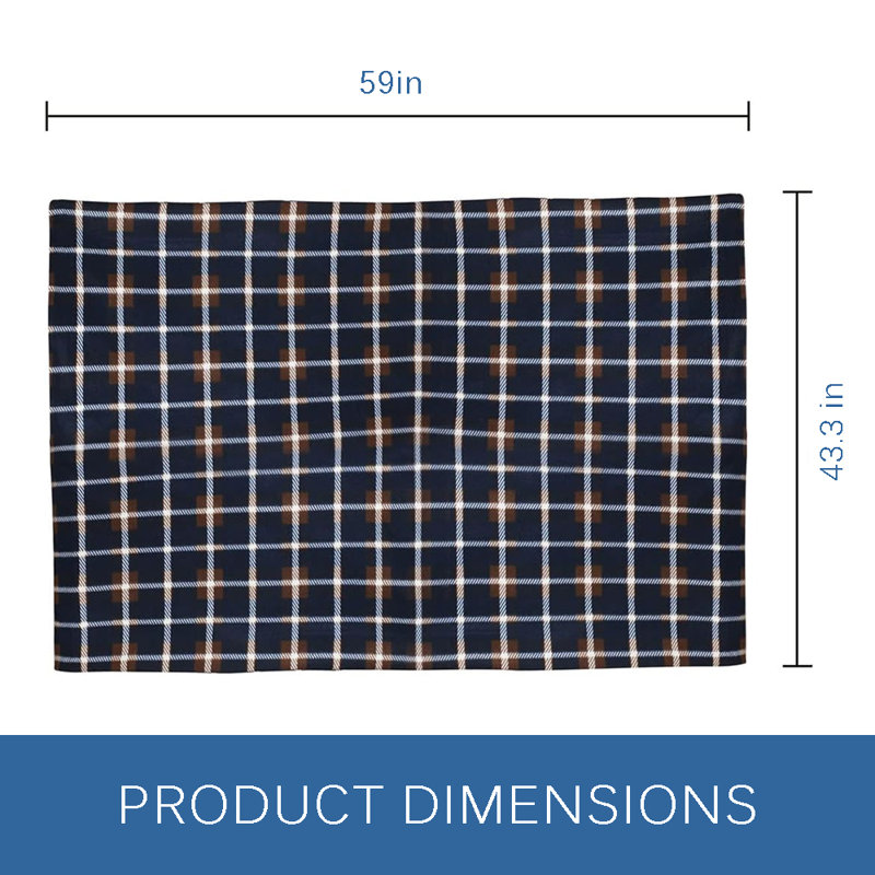 Hand Woven Heated Blanket, Blue Plaid