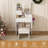 Vanity Desk with Mirror and Lights, Makeup Vanity Table with Charging Station & Hair Dryer Holder, Small Dressing Table with 2 Drawers, 5 Cabinets and Storage Stool, 3-Color Dimmable LED Mirror, White-112857108