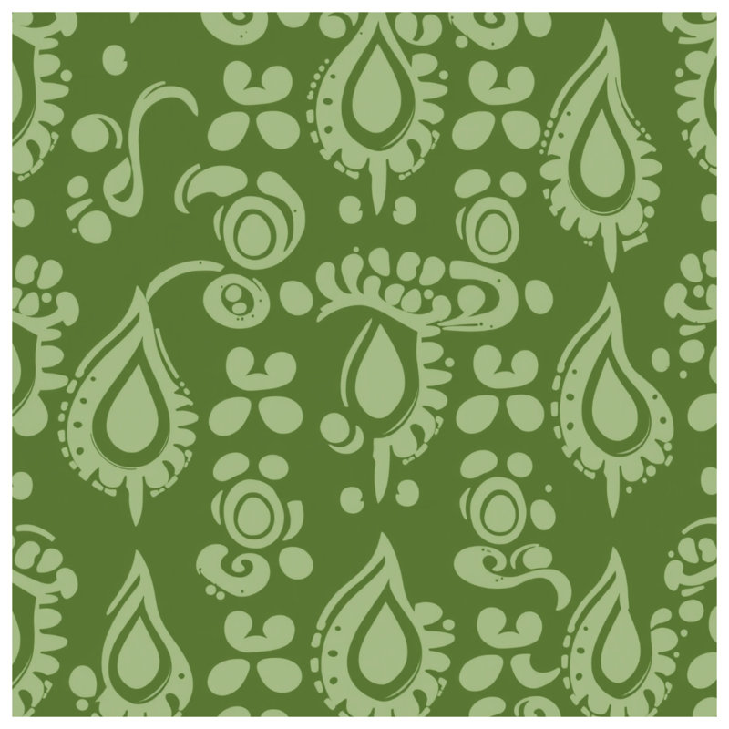 Couvre-lit matelassé vert à motif cachemire toutes tailles, Très grand lit