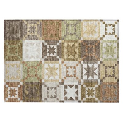 Machine Washable Indoor/Outdoor Chantille ACN2538 Patchwork Rug