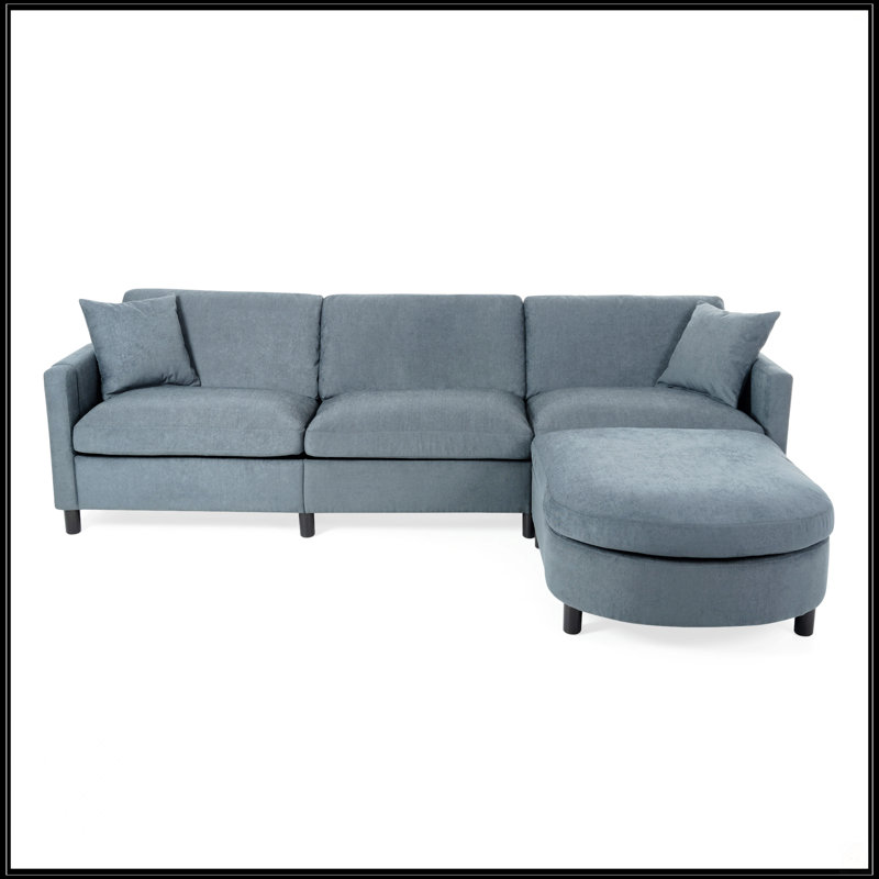 107.87'Sectional Sofa Couch With 1 Ottoman