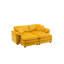 Canapé Corduroy 2-Sea avec 2 coussins de dossier, 2 coussins décoratifs et deux repose-pieds, Canapé confortable pour le salon, jaune-626880699