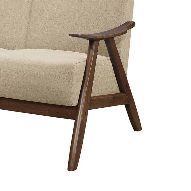 73'' Upholstered Sofa, Beige Polyester Blend