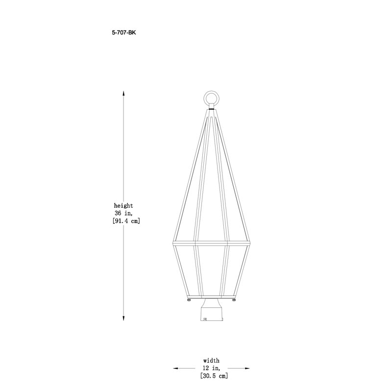 Peninsula Matte Black Art Glass Outdoor Post Lantern