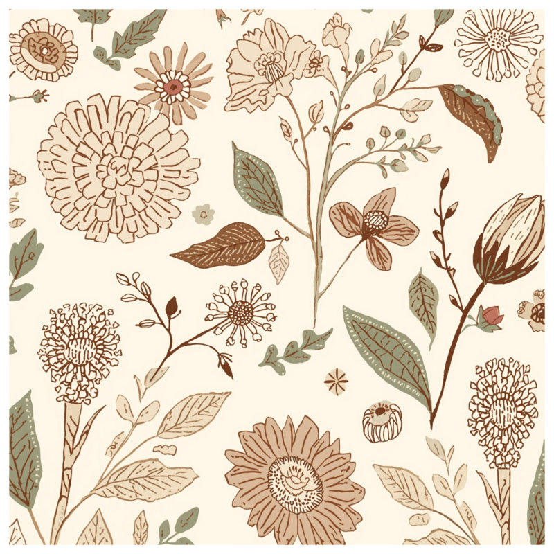 Tapis de bain beige à motif floral, 34in W x 21in L