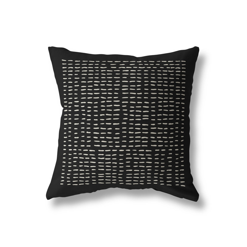 Housse et insert de coussin extérieur d'extérieur, 19 po x 19 po, Noir, Carré