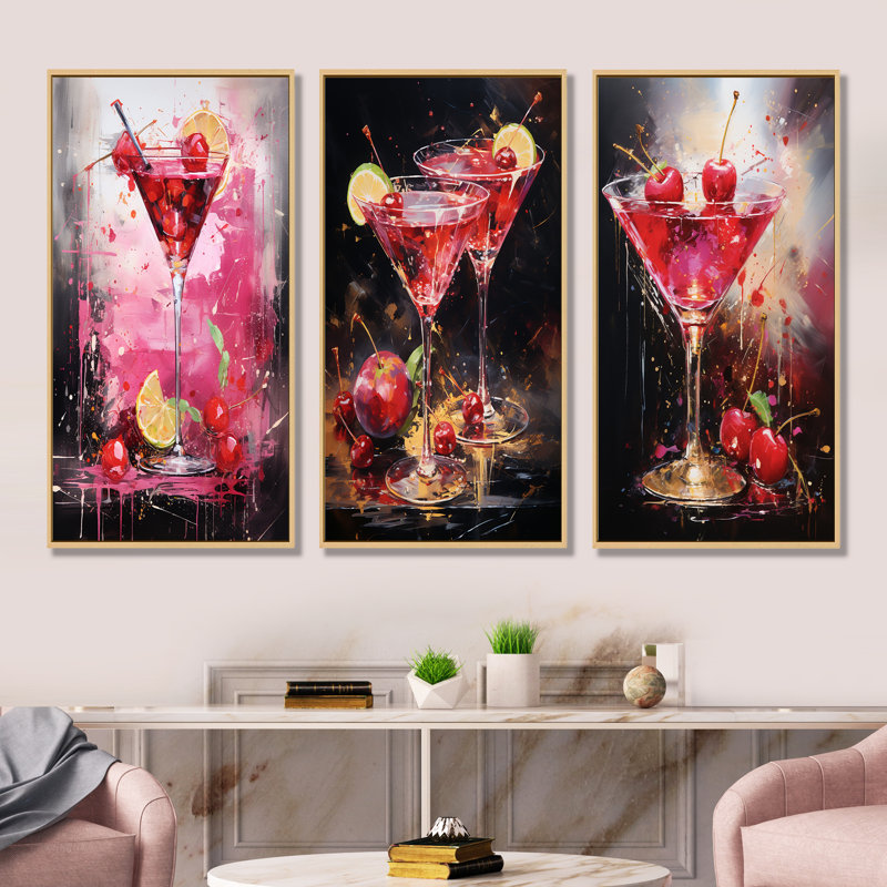 Verre à martini Cosmo Cosmos, H 32 po x l 48 po, Cadre flottant brun