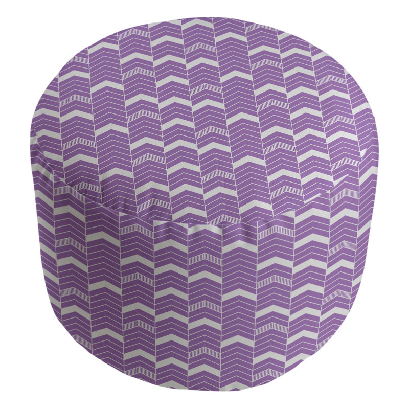 Upholstered Pouf, Light Violet