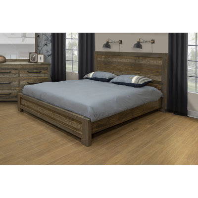 Lit standard en bois massif brun Loft
