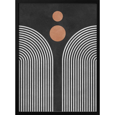 "Circles 3" Framed Textured Wall Art
