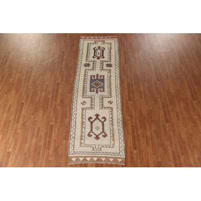 Natural Dye Anatolian Turkish Runner Rug 3x11