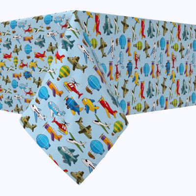 Rectangular Tablecloth, 100% Cotton, 52X104", Aircrafts