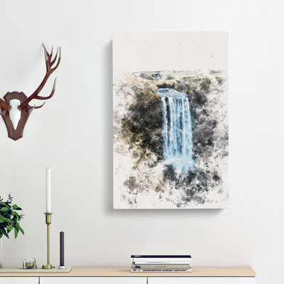 Skogafoss Waterfall Iceland - Wrapped Canvas
