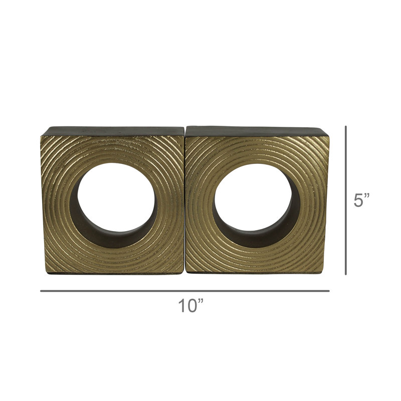 Biblio Bookends Pair, Brass