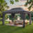 13 Ft. W x 10 Ft. D Soft Top Steel Patio Gazebo with 2-Tier Canopy and Zippered Mesh Netting for Outdoor, Patio, Garden, and Backyard Activities-113390024