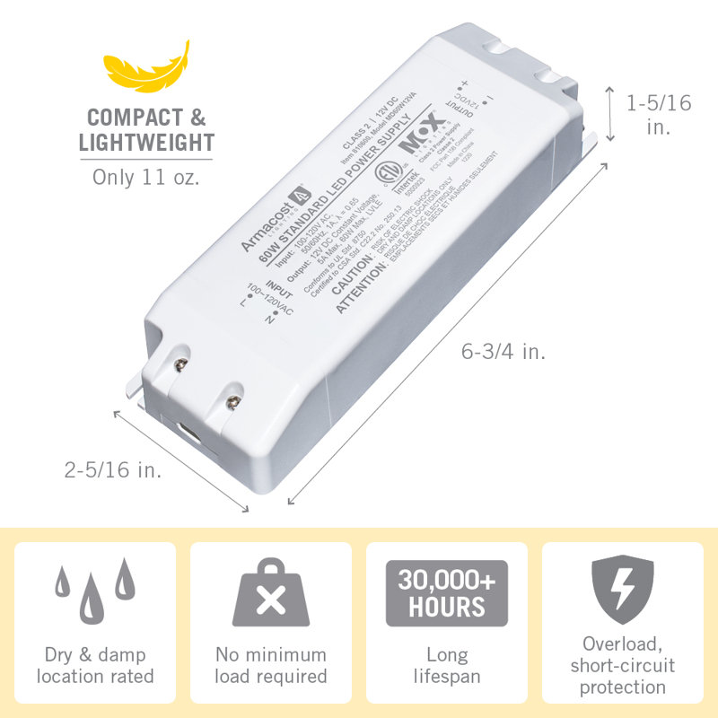 Standard LED Driver 12V DC, 60W, 60