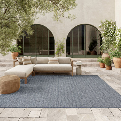  Tapis d'extérieur en denim 10 pi x 14 pi Tulum
