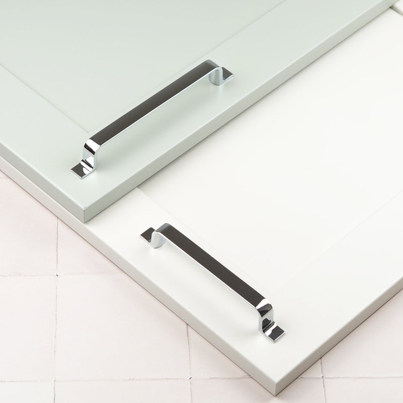 Strap Style Bar Handles in Multiple Finishes, 128mm, Chrome