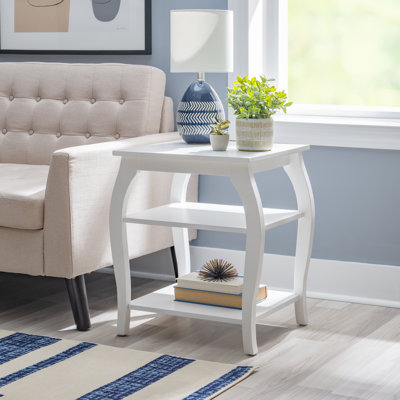 Kystin Solid Wood 2-Shelf End Table With Storage