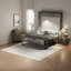 Grands lits escamotables grand format, lit mural gris en panneau de fibres à densité moyenne pour bureau à domicile