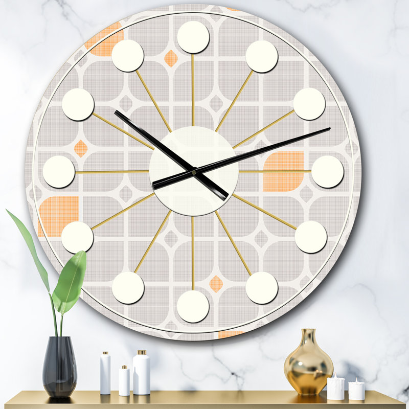 Horloge murale rétro Mid-Century, Surdimensionné
