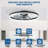  Crystal Flush Mount Ceiling Fan With Light And Remote, Black Ceiling Fan For Bedroom, Living Room-1442094223