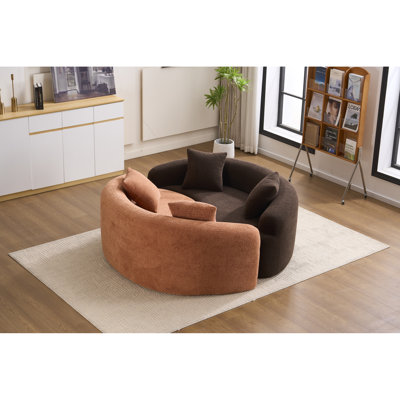 Canapé modulaire en chenille courbé S LY-042: double profondeur (21,3 po et 26,8 po), sans assemblage, compact pour les petits espaces, 400 lb, L 66,9 po