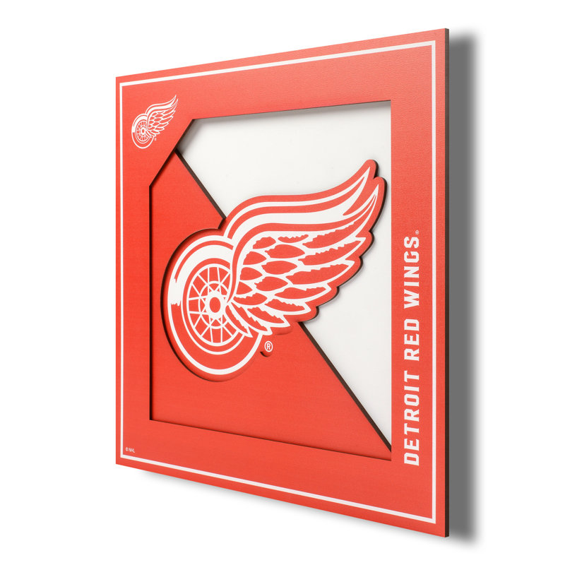 NHL 3D Logo Series, art mural - 12 x 12, Detroit Red Wings