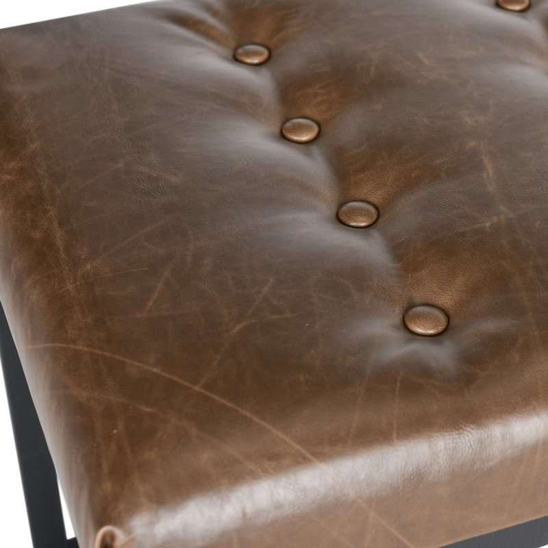 Landry Faux Leather Upholstered Bench, Brown