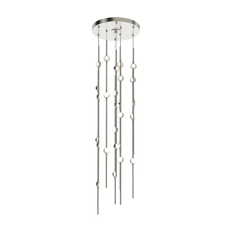 Constellation 26 - Light LED Cluster Pendant, 277 V, Clear/Satin Nickel, 2700K