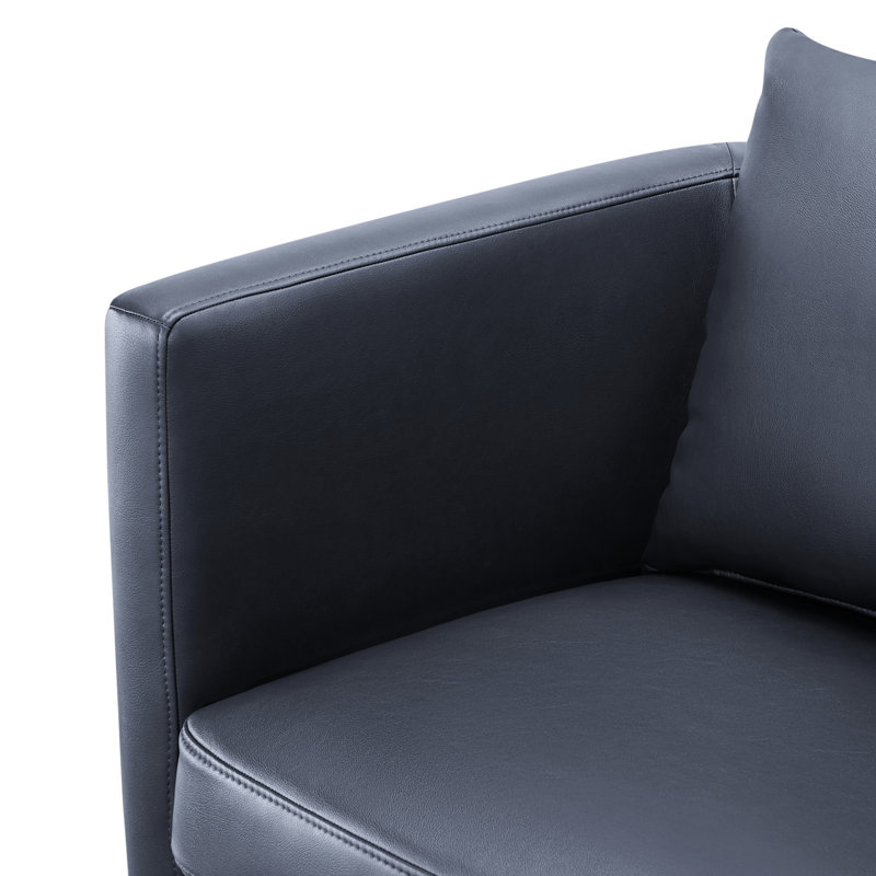 Fauteuil pivotant bleu en similicuir avec tissu performant, coussin pivotant à 360 degrés et dossier réversible pour animal de compagnie de minuit