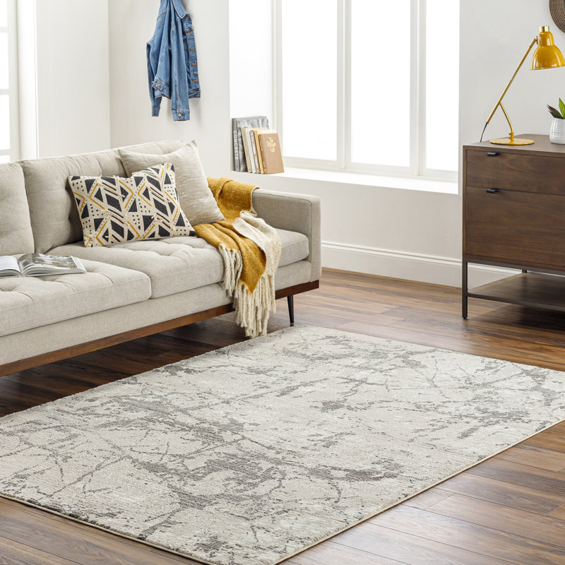 Tapis argenté lavable à la machine Imauri, Rectangle 8 pi 11 po x 12 pi