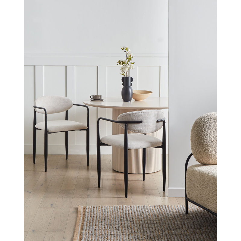 Set of 2 Dining Chairs TANEVIK Fabric, Light Beige