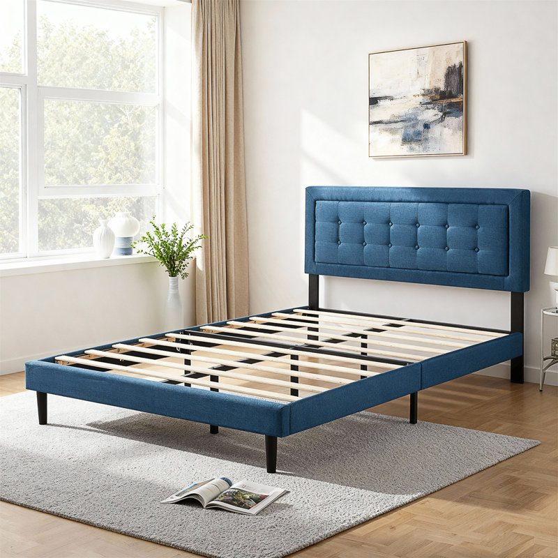 Base de lit tapissier grand format, Dark Blue