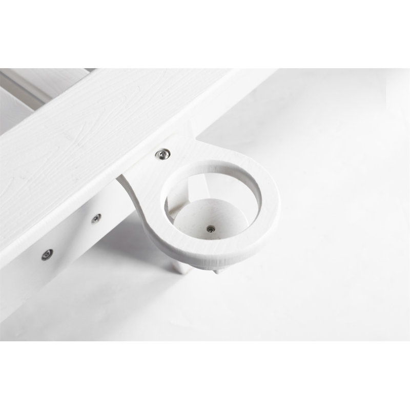 Chaise longue avec table d'appoint, Blanc