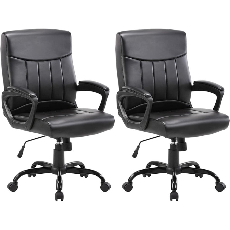 Ensemble de 2 fauteuils président Daizja, Noir, Noir