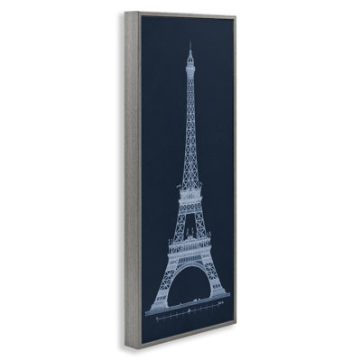 Tour blanche blanche sur giclée encadrée bleue, design par Phillipa Katz