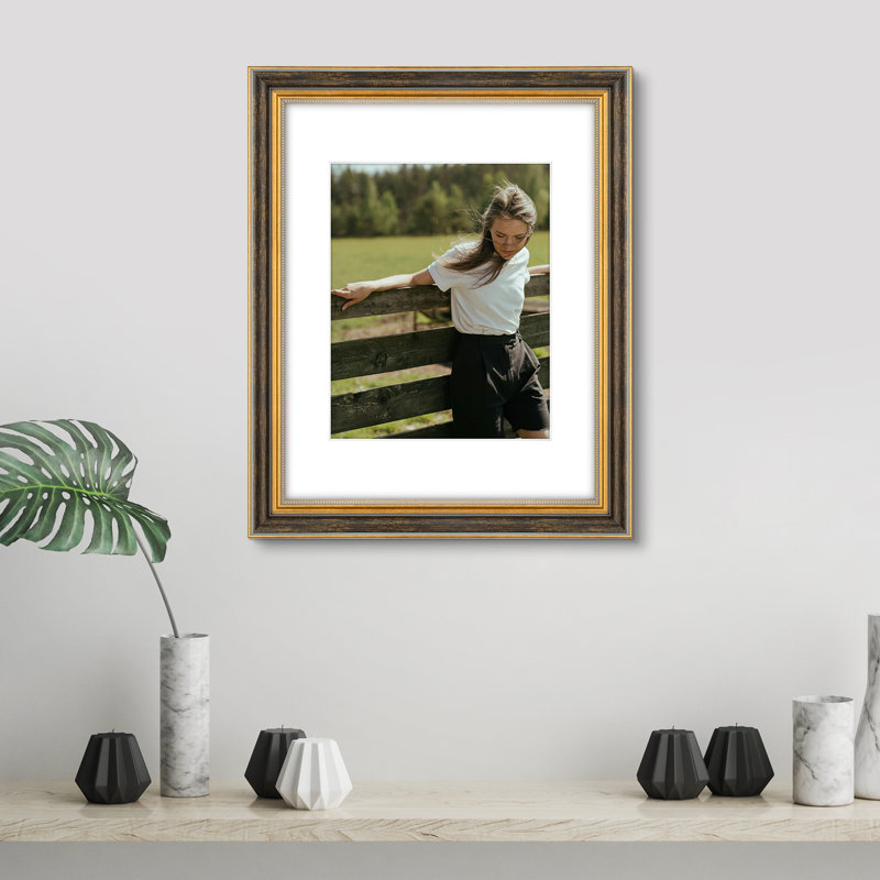 Cadre photo mat, 8 po x 10 po, Or noir