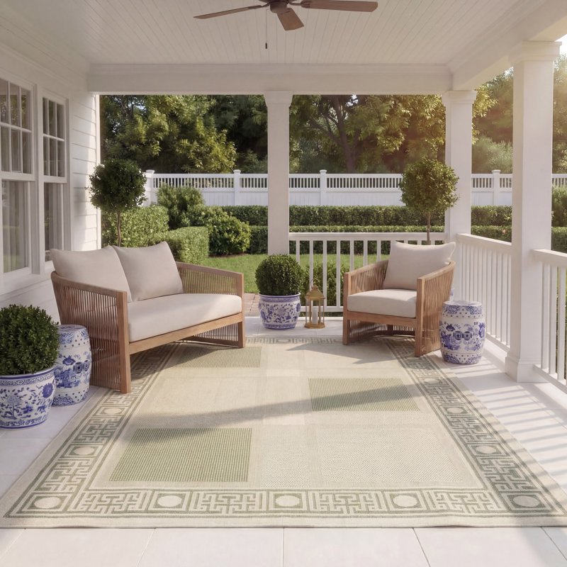Stevison Performance Geometric Indoor/Outdoor Area Rug, Rectangle 8' x 11'