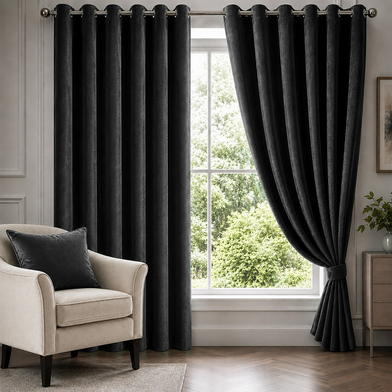 Velvet Room Darkening Curtain Panel Pair, 168 cm X 183 cm