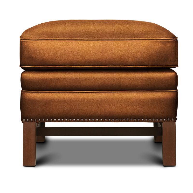 Antoinette Leather Ottoman, Ash Honey, Midnight (La Royale), Yes