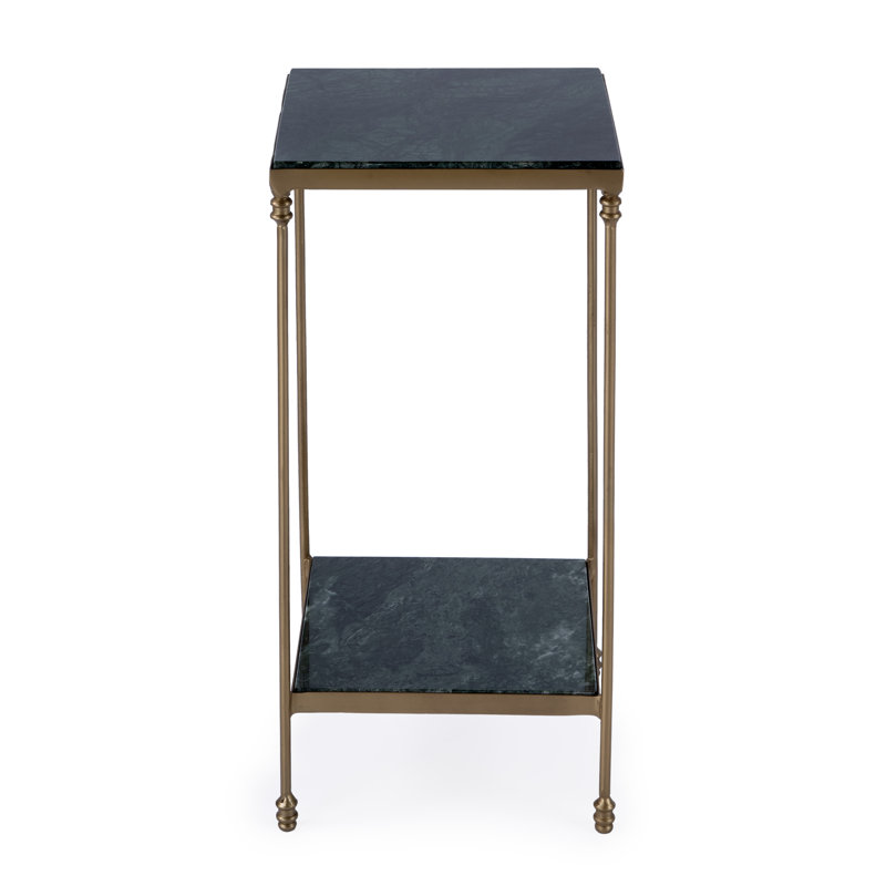 Larkin Marble & Iron Side Table, Green Marble/Gold