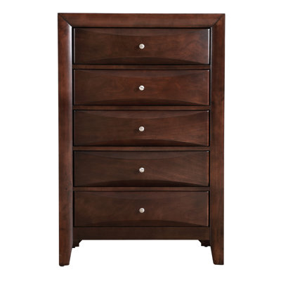 Bedroom Chest, Molded Veneers, Robust Dovetailed Drawers, Center Mounted Metal Guides, Fully Assembled Piece Stable