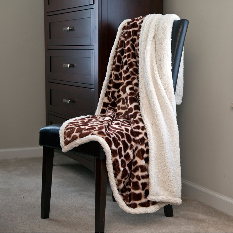 Jeté en molleton Sherpa de Lavish Home - Jeté réversible lavable à la machine de 50 x 60 pouces - Couvertures moelleuses pour canapé, chaise ou lit