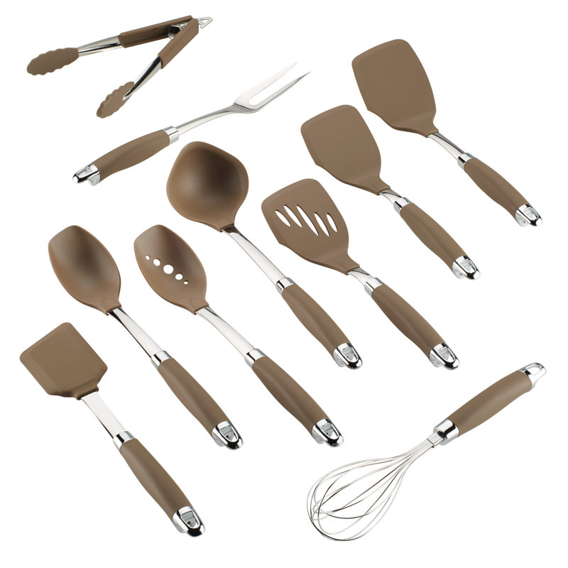 Bronze 10-Piece Nonstick Nylon Kitchen Utensil Set