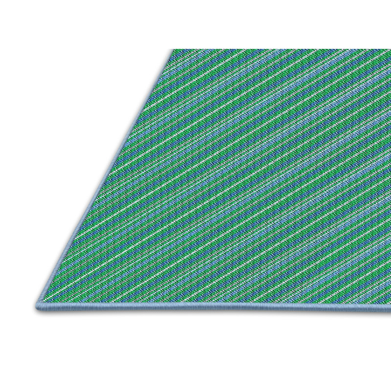 Tapis rayé vert mer Kinlaw, Rectangle 7 pi x 10 pi