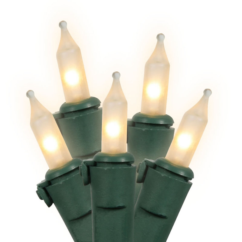 Mini Christmas String Light Set, Red/White, 100